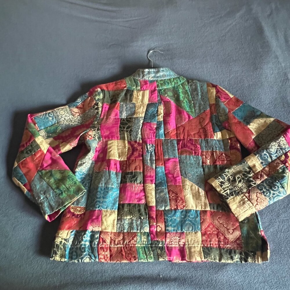 Chicos Multicolor Metallic Patchwork Jacket - image 3